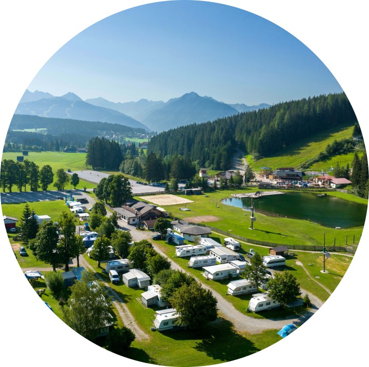 Campingplatz direkt am Badesee in der Ramsau